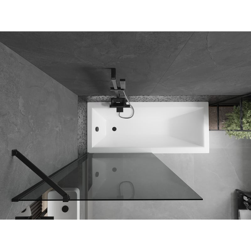 Mexen Next Badewannenfaltwand 1-flügelig 90 x 150 cm, Graphit, Schwarz - 895-090-000-00-40-70