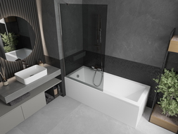 Mexen Next badwand scherm 1-vleugelig 100 x 150 cm, grafiet, chroom - 895-100-000-00-40-01