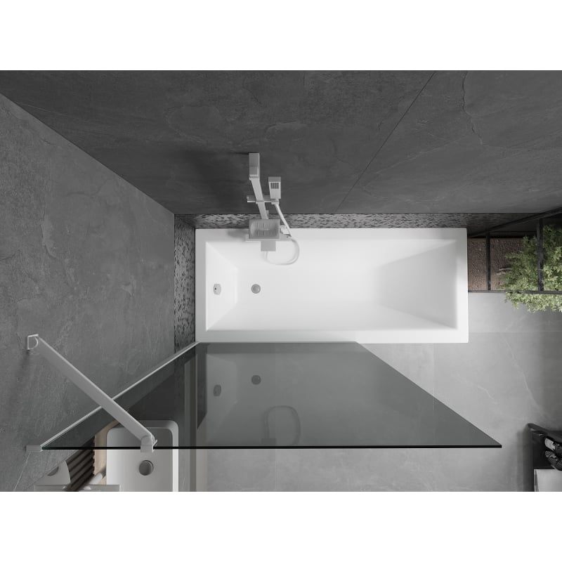 Mexen Next 1-panel bathtub screen 100 x 150 cm, graphite, white - 895-100-000-00-40-20