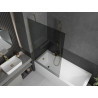 Mexen Next 1-panel bathtub screen 100 x 150 cm, graphite, gold - 895-100-000-00-40-50