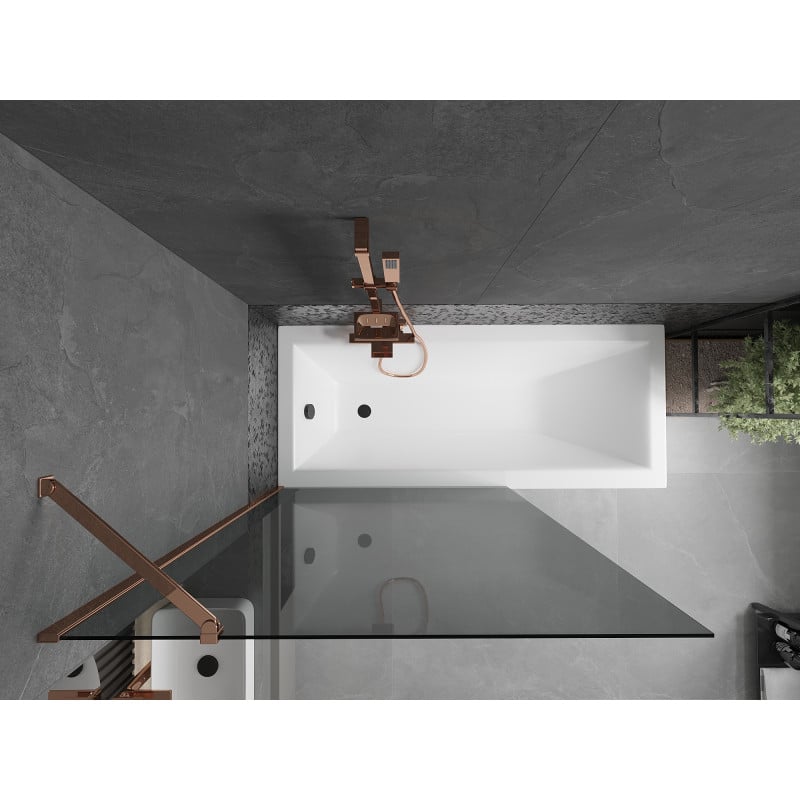 Mexen Next single-panel bath screen 100 x 150 cm, graphite, rose gold - 895-100-000-00-40-60