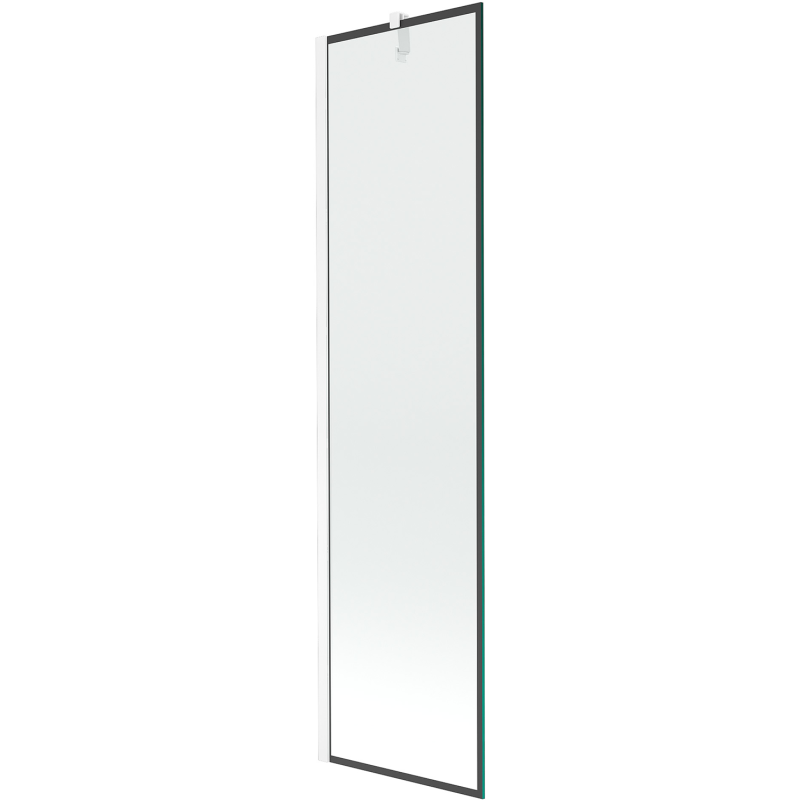 Mexen Next Badewannenfaltwand 1-flügelig 50 x 150 cm, schwarzer Rahmen, weiß - 895-050-000-00-70-20