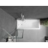 Mexen Next paroi de baignoire à 1 volet 50 x 150 cm, cadre noir, blanc - 895-050-000-00-70-20