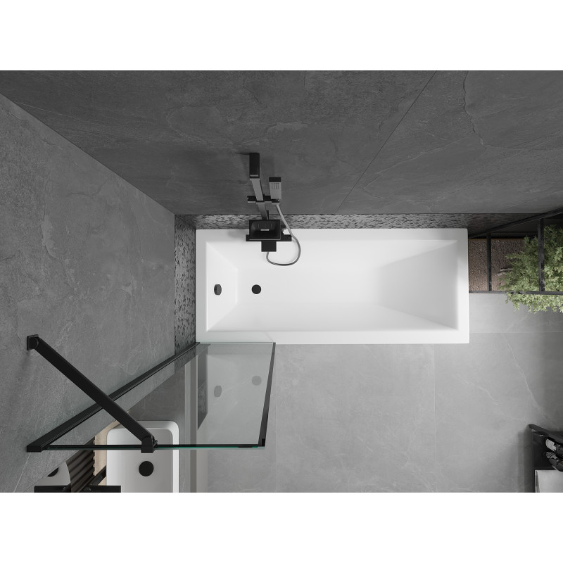 Mexen Next parawan nawannowy 1-skrzydłowy 50 x 150 cm, czarna ramka, czarny - 895-050-000-00-70-70