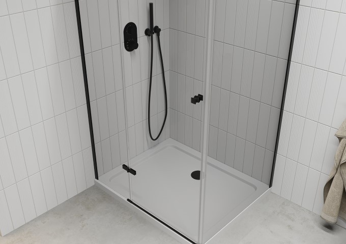 Kabiny prysznicowe z brodzikiem z drzwiami uchylnymi
