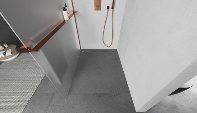 Ekskluzywne różowe złoto w łazience 